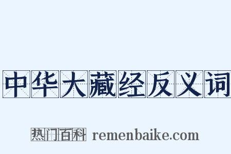 中华大藏经反义词是什么意思的图片